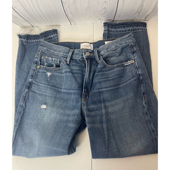 Frame Denim Heritage Le Piper Rips Crop Straight Jean 26 - Picture 1 of 9